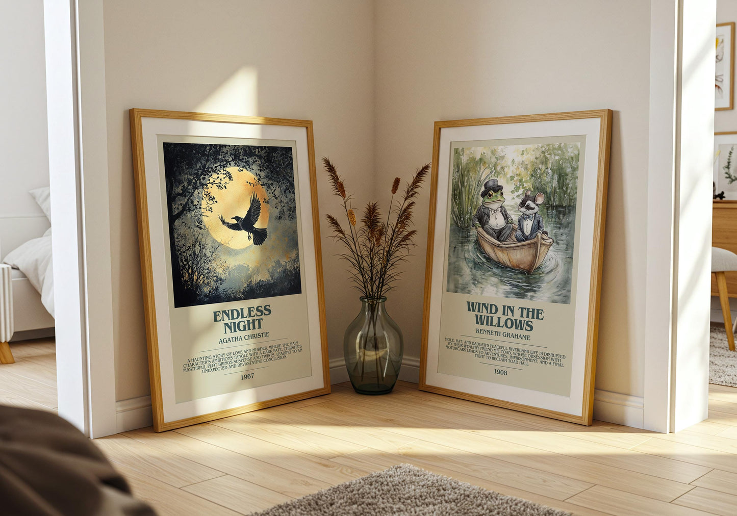 Endless Night by Agatha Christie Descriptive Poster Print. Free Delivery Wall Art Author & Blurb Book Artwork Novel Modern Gift