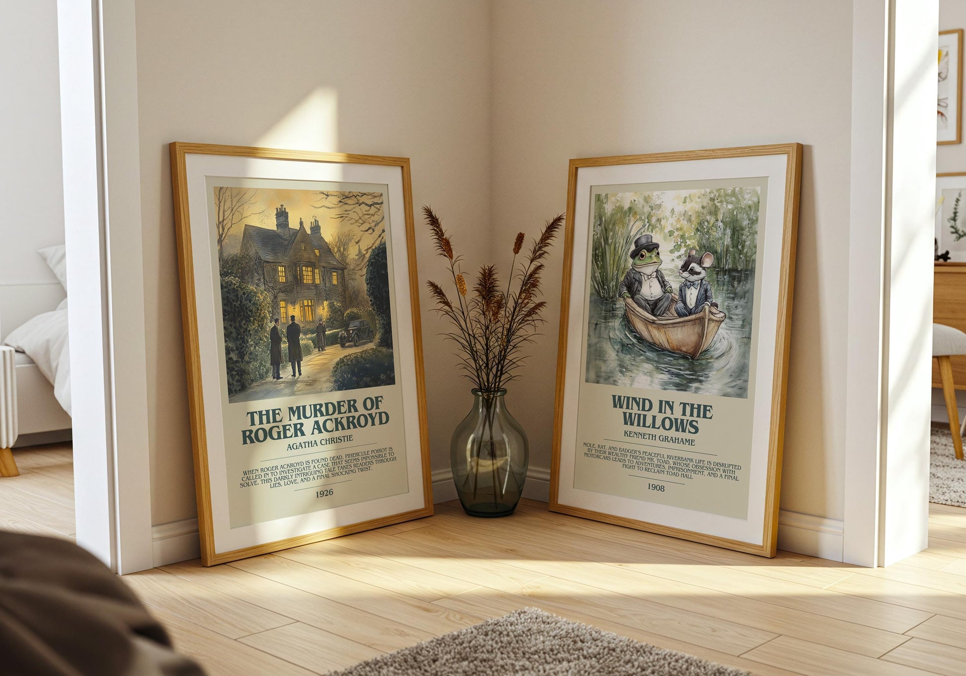The Murder Of Roger Ackroyd by Agatha Christie Descriptive Poster Print. Free Delivery Wall Art Author & Blurb Book Artwork Novel Modern