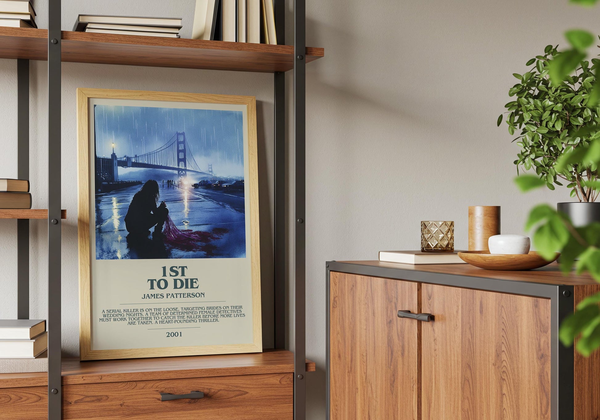 1st To Die by James Patterson Descriptive Poster Print. Free Delivery Wall Art Author & Blurb Book Artwork Novel Modern