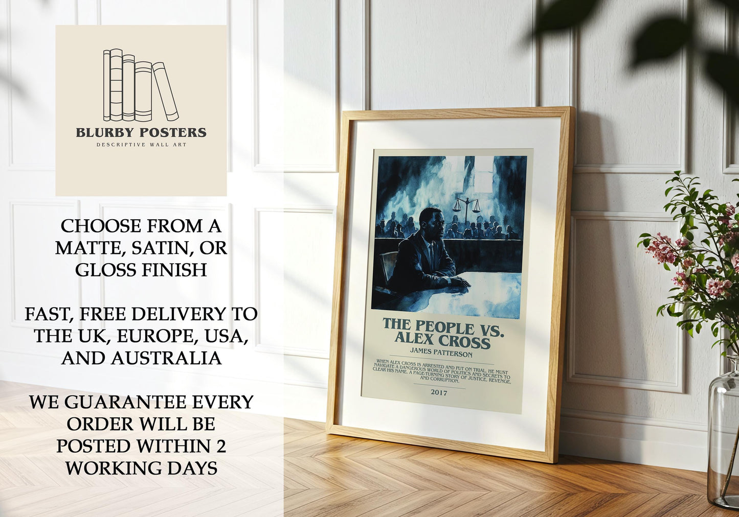 The People vs Alex Cross by James Patterson | Descriptive Book Poster | Modern