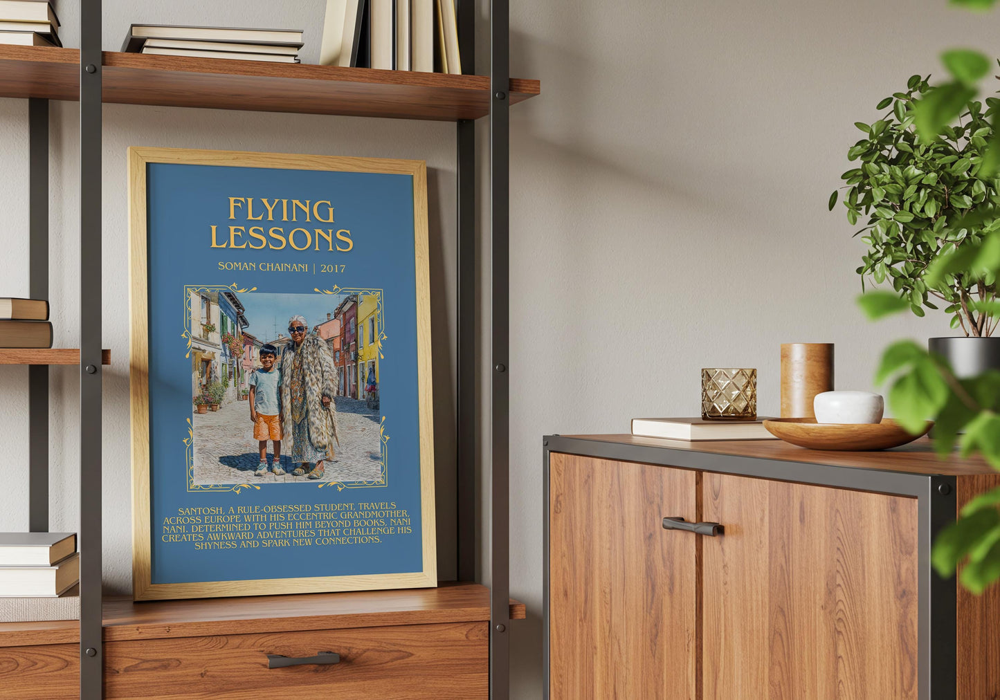 Flying Lessons by Soman Chainani Descriptive Poster Print.Free Delivery Wall Art Author&Blurb Book Artwork Novel Poster