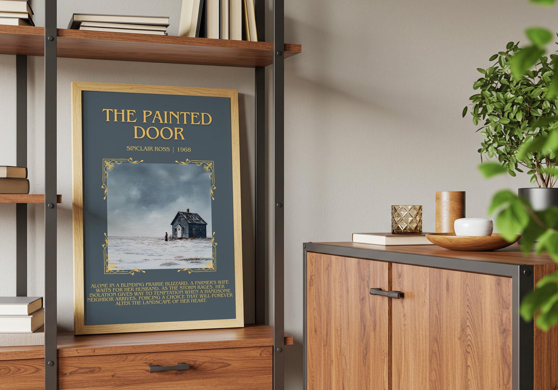 The Painted Door by Sinclair Ross Descriptive Poster Print.Free Delivery Wall Art Author&Blurb Book Artwork Novel Poster