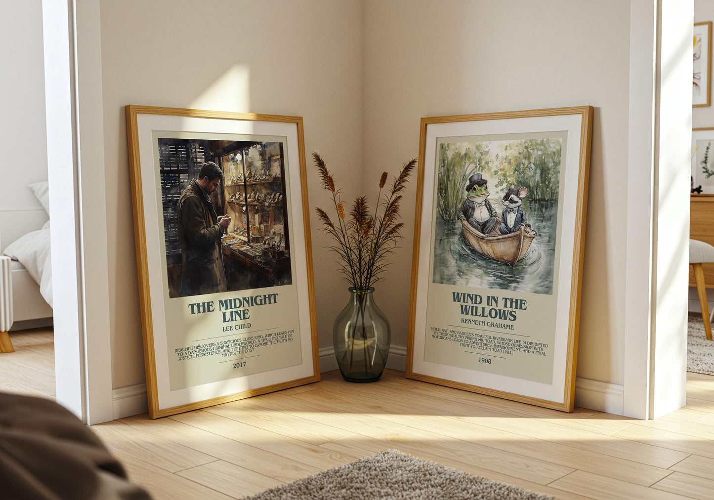 The Midnight Line by Lee Child Descriptive Poster Print. Free Delivery Wall Art Author & Blurb Book Artwork Novel Modern Gift