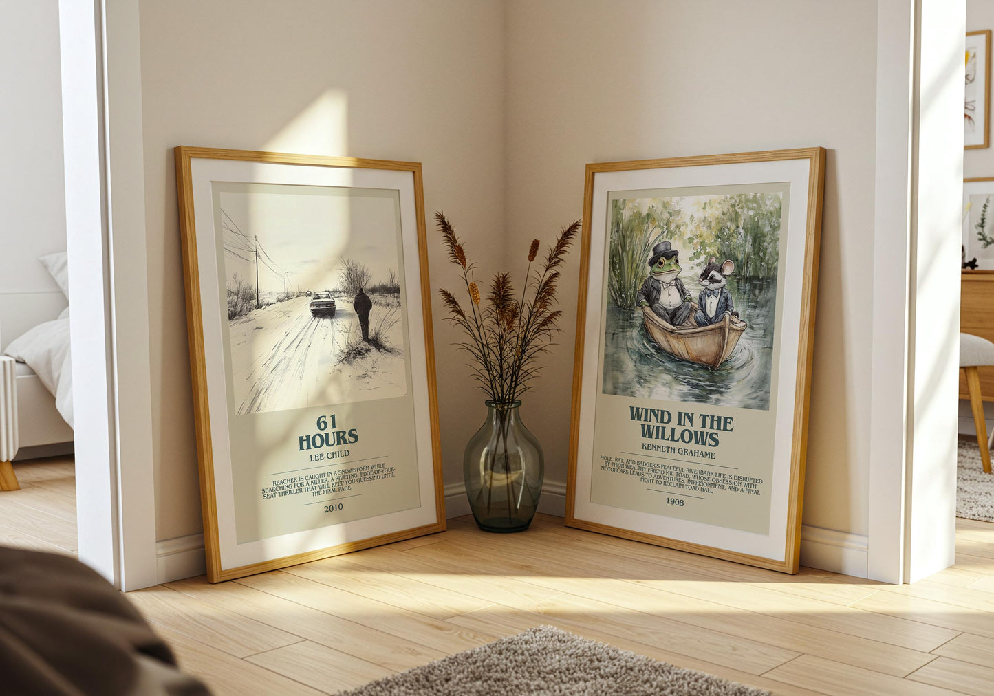 61 Hours by Lee Child Descriptive Poster Print. Free Delivery Wall Art Author & Blurb Book Artwork Novel Modern Gift