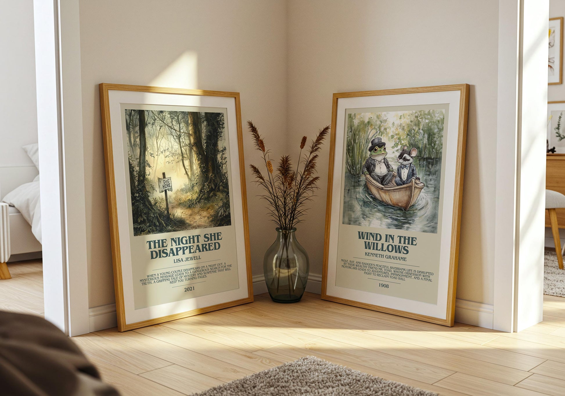 The Night She Disappeared by Lisa Jewell Descriptive Poster Print. Free Delivery Wall Art Author & Blurb Book Artwork Novel Modern Gift