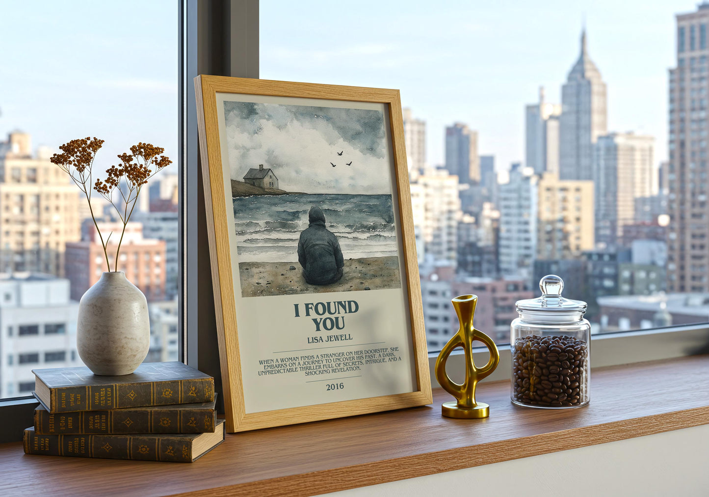 I Found You by Lisa Jewell Descriptive Poster Print. Free Delivery Wall Art Author & Blurb Book Artwork Novel Modern Gift
