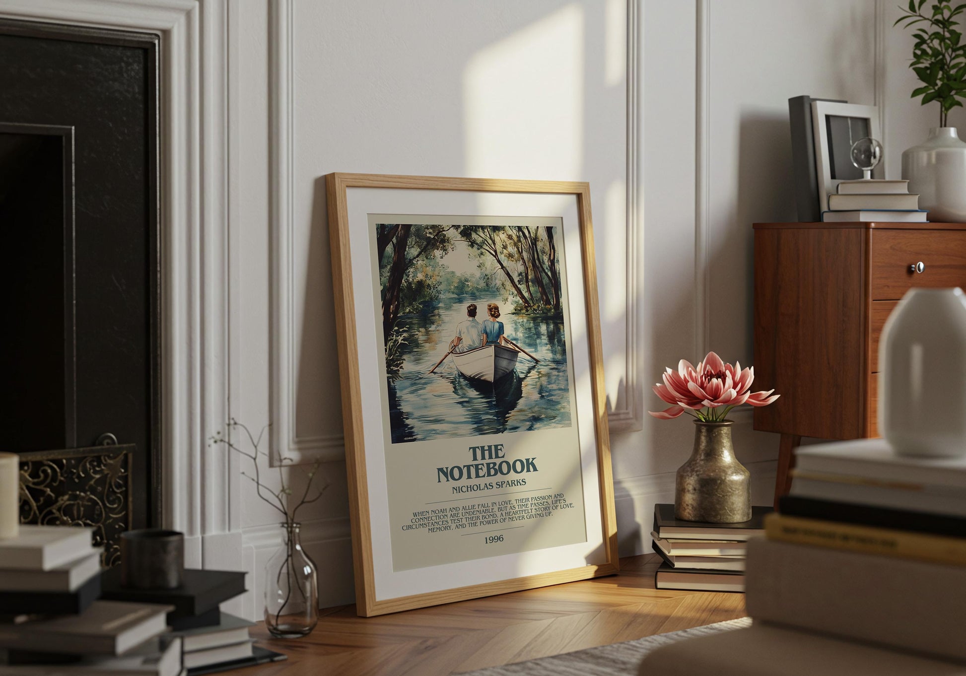 The Notebook by Nicholas Sparks Descriptive Poster Print. Free Delivery Wall Art Author & Blurb Book Artwork Novel Modern Gift