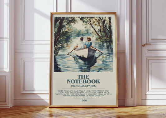 The Notebook by Nicholas Sparks Descriptive Poster Print. Free Delivery Wall Art Author & Blurb Book Artwork Novel Modern Gift
