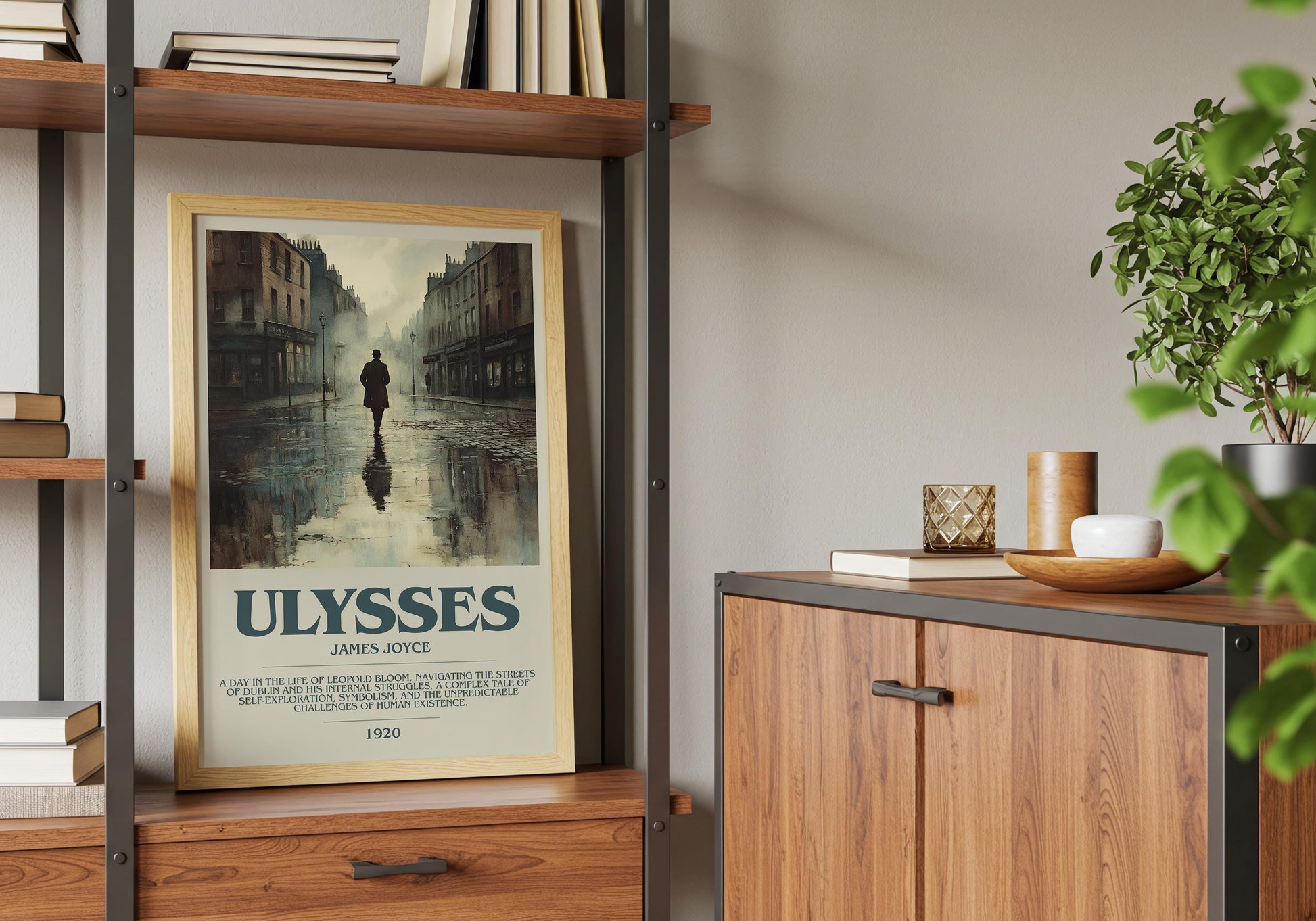 Ulysses by James Joyce Descriptive Poster Print. Free Delivery Wall Art Author & Blurb Book Artwork Novel Modern Gift
