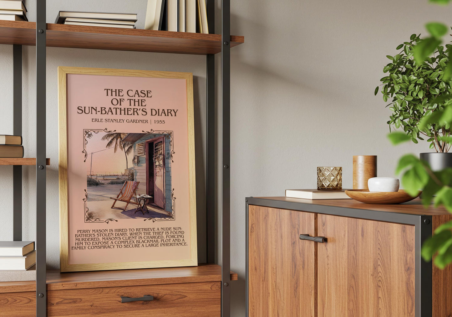 The Case Of The Sun-Bather's Diary by Erle Stanley Gardner Descriptive Poster Print.Free Delivery Wall Art Author&Blurb Book Artwork Novel
