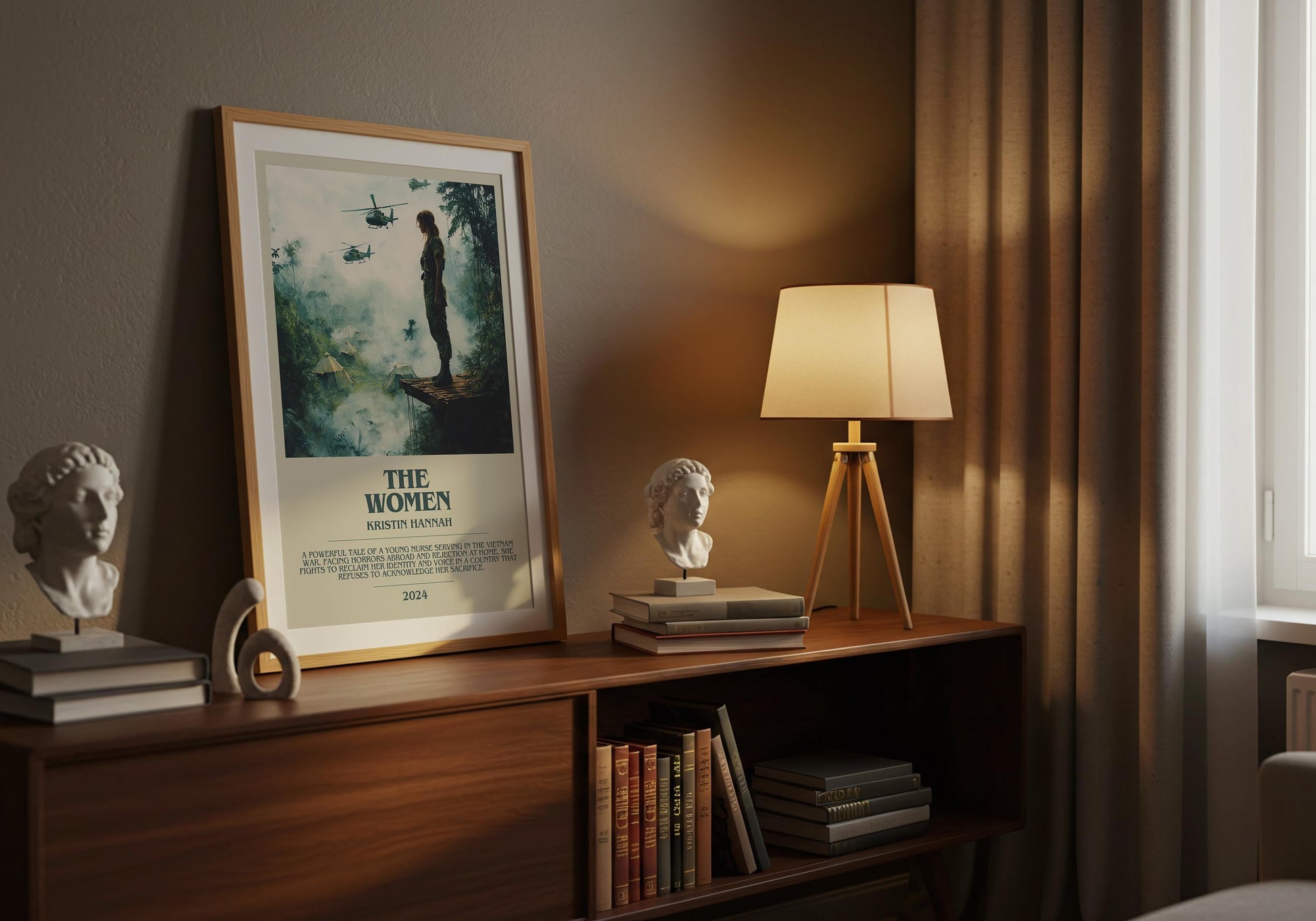 The Women by Kirstin Hannah Descriptive Poster Print. Free Delivery Wall Art Author & Blurb Book Artwork Novel Modern Gift