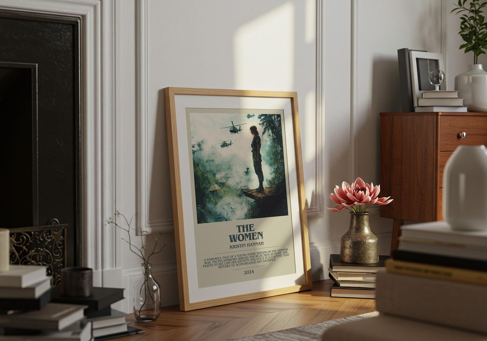 The Women by Kirstin Hannah Descriptive Poster Print. Free Delivery Wall Art Author & Blurb Book Artwork Novel Modern Gift