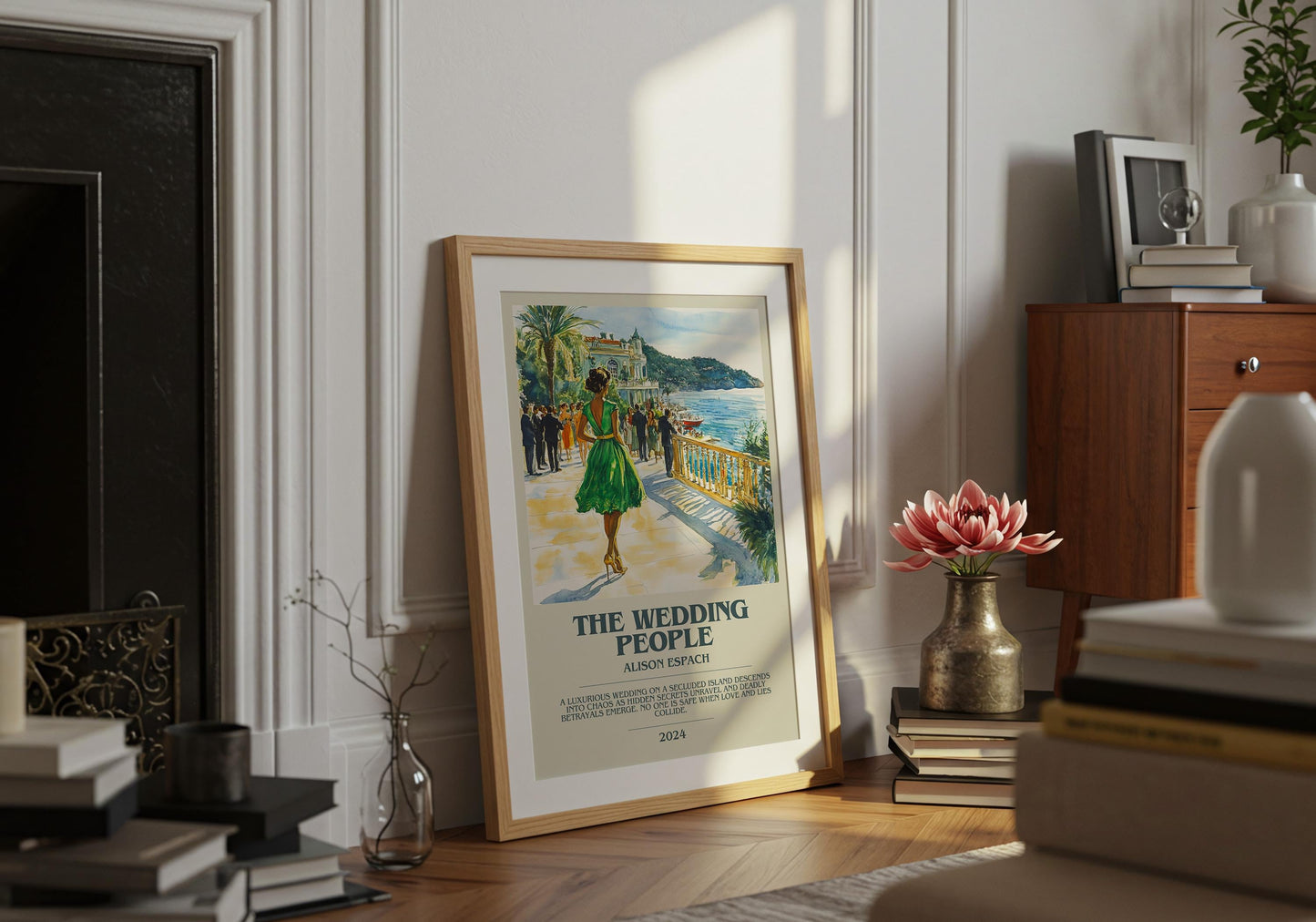 The Wedding People by Alison Espach Descriptive Poster Print. Free Delivery Wall Art Author & Blurb Book Artwork Novel Modern Gift