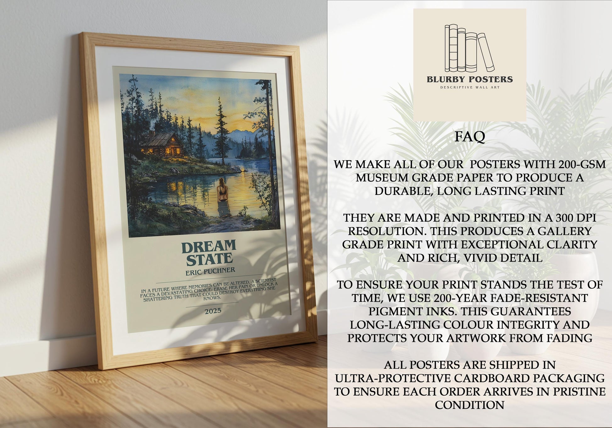 Dream State by Eric Puchner | Descriptive Book Poster | Modern