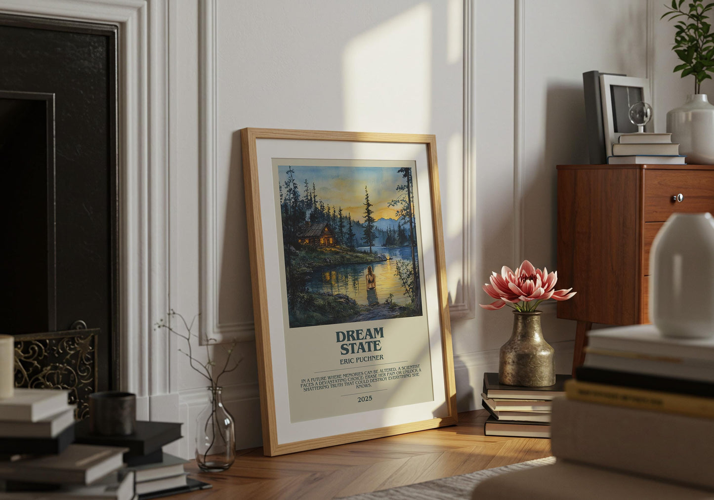 Dream State by Eric Puchner Descriptive Poster Print. Free Delivery Wall Art Author & Blurb Book Artwork Novel Modern Gift