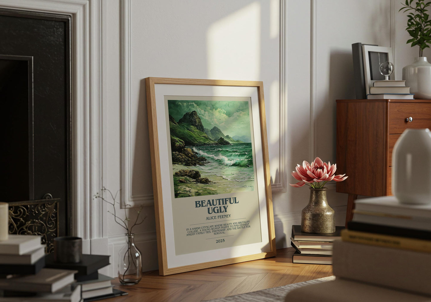 Beautiful Ugly by Alice Feeney Descriptive Poster Print. Free Delivery Wall Art Author & Blurb Book Artwork Novel Modern Gift