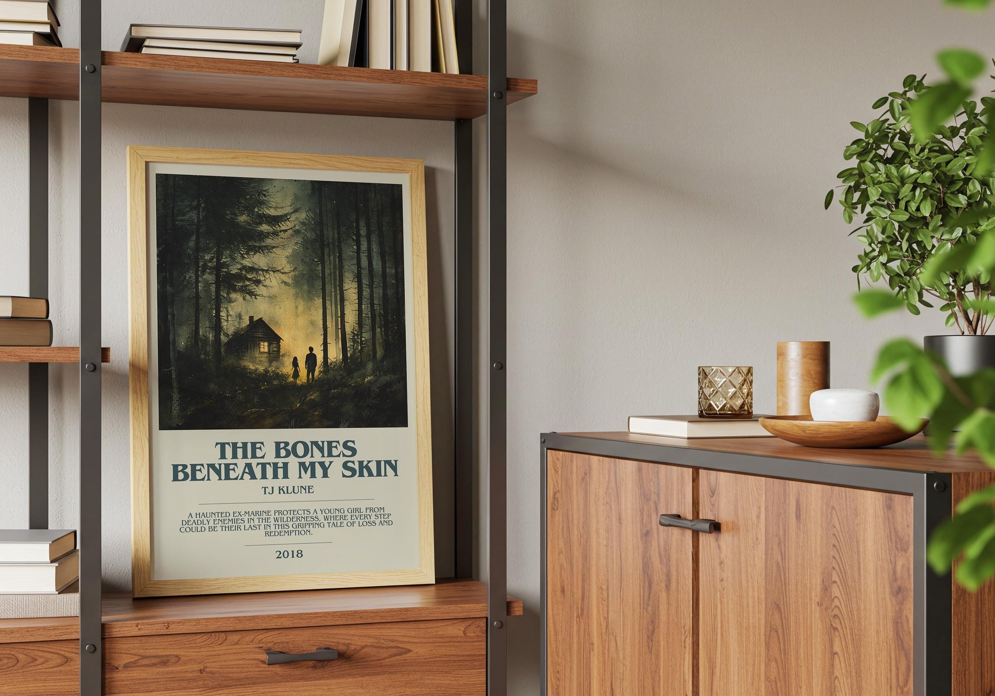 The Bones Beneath My Skin by T.J. Klune Descriptive Poster Print. Free Delivery Wall Art Author & Blurb Book Artwork Novel Modern Gift