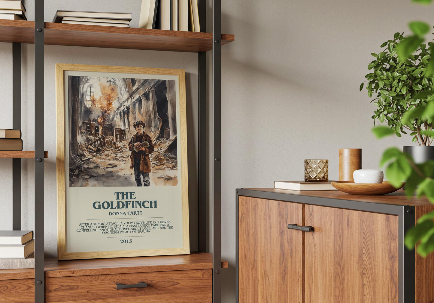 The Goldfinch by Donna Tartt Descriptive Poster Print. Free Delivery Wall Art Author & Blurb Book Artwork Novel Modern Gift
