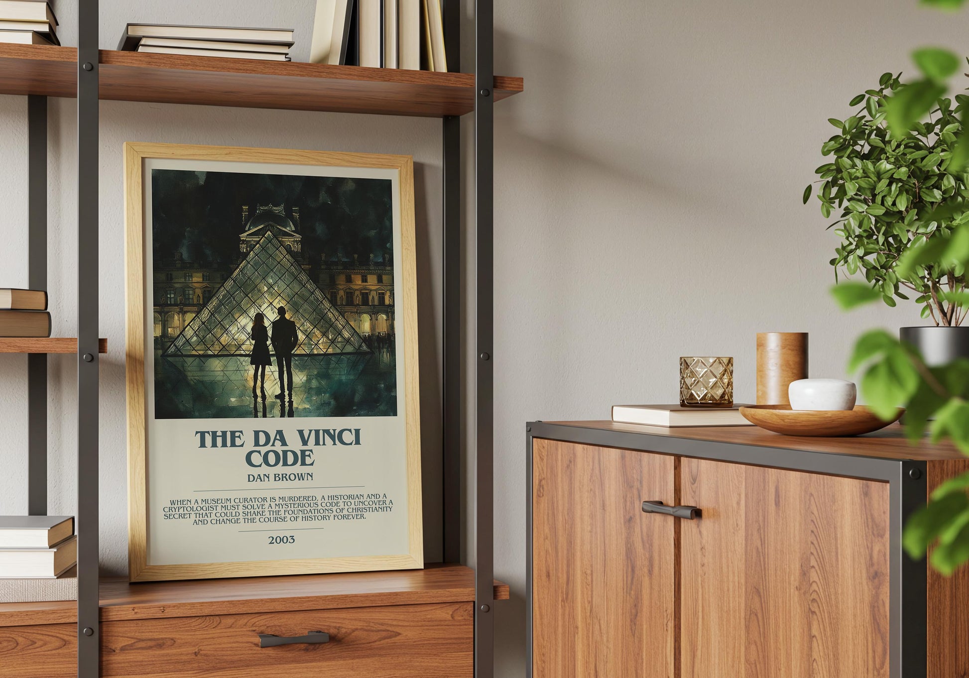 The Da Vinci Code by Dan Brown Descriptive Poster Print. Free Delivery Wall Art Author & Blurb Book Artwork Novel Modern Gift