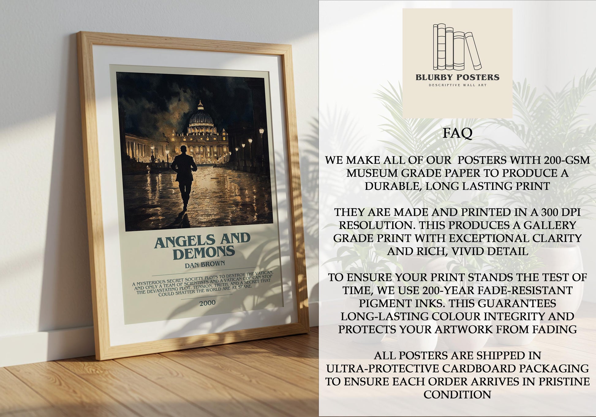Angels and Demons by Dan Brown | Descriptive Book Poster | Modern