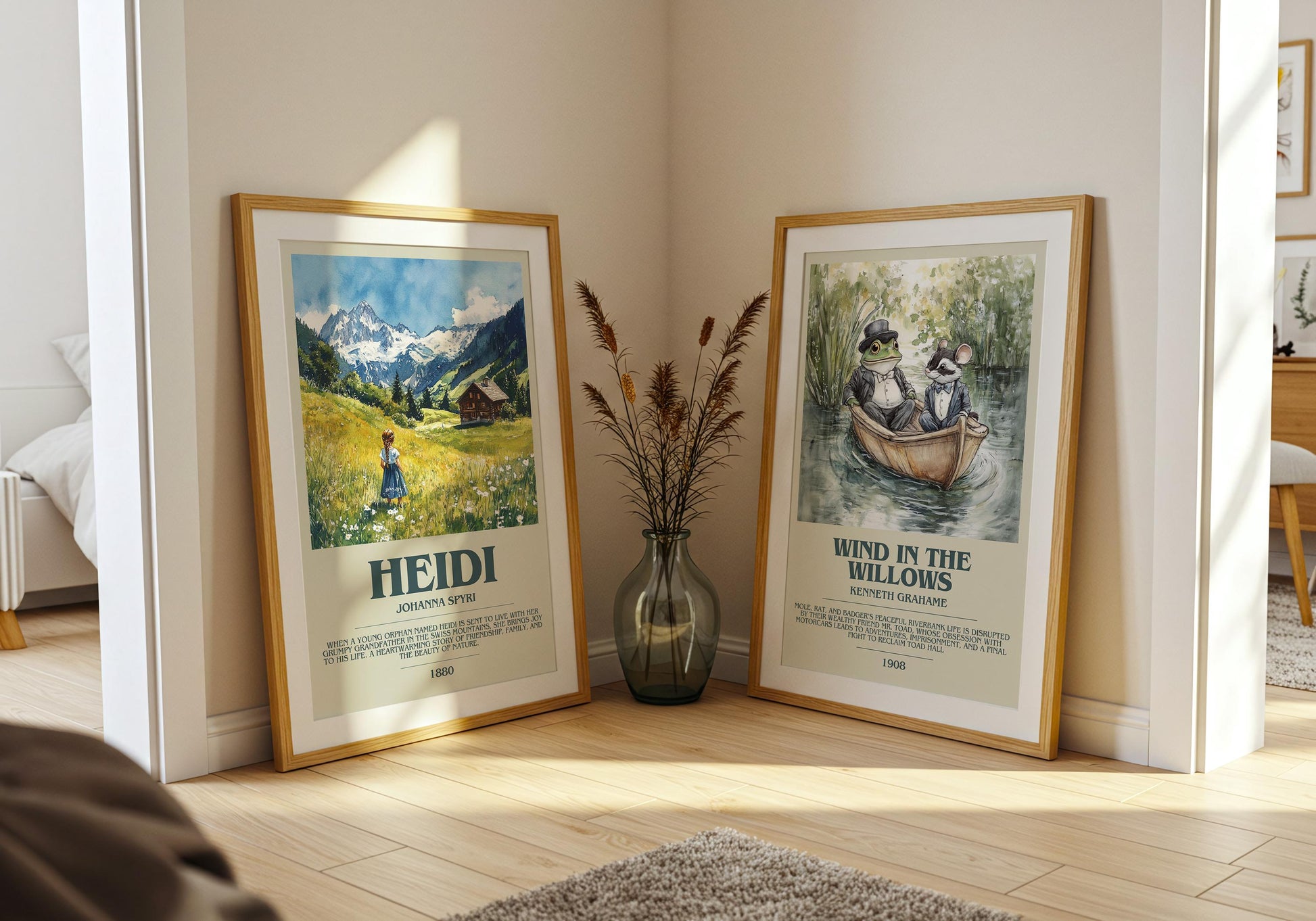 Heidi by Johanna Spyri Descriptive Poster Print. Free Delivery Wall Art Author & Blurb Book Artwork Novel Modern Gift