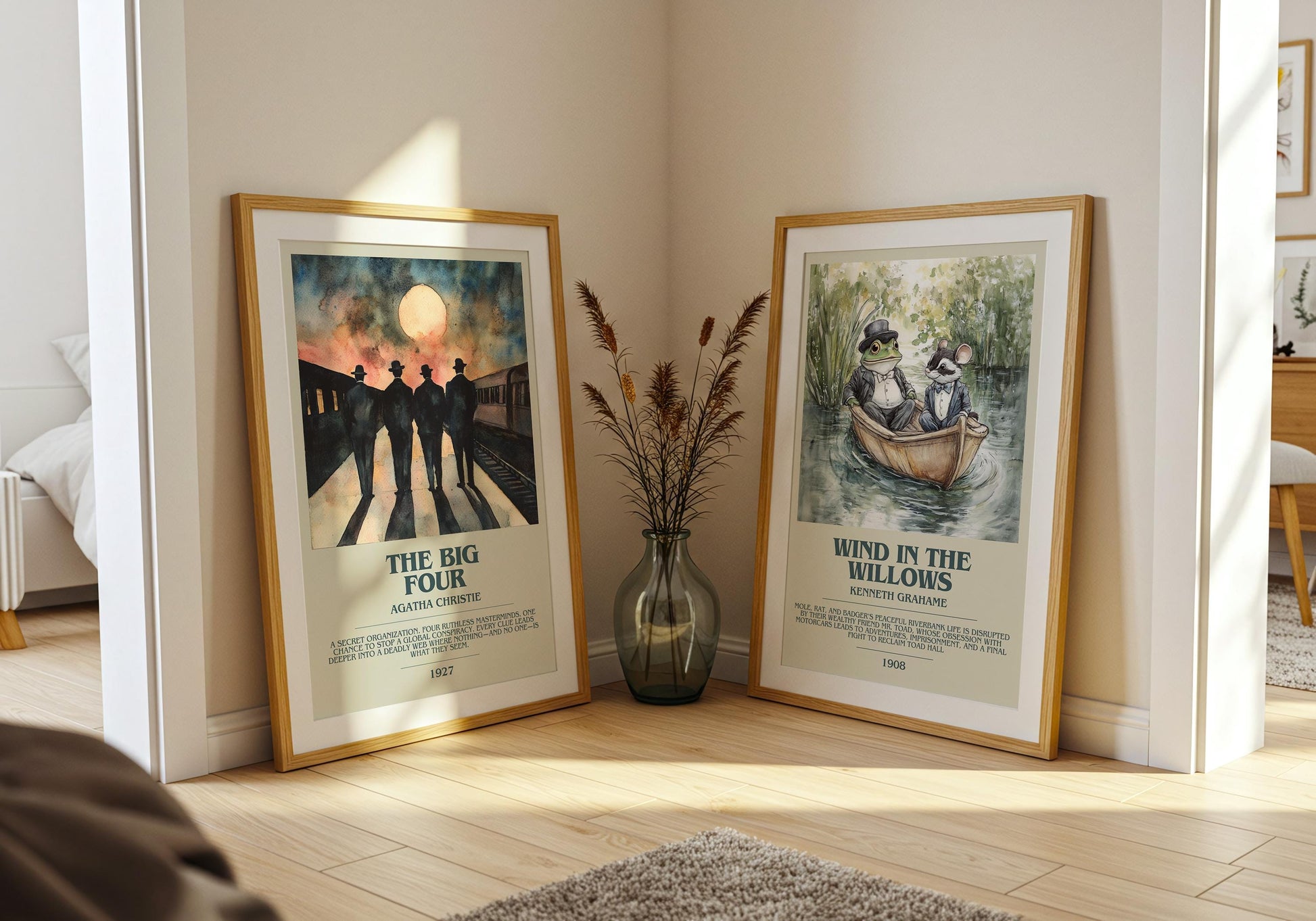 The Big Four by Agatha Christie Descriptive Poster Print. Free Delivery Wall Art Author & Blurb Book Artwork Novel Modern Gift