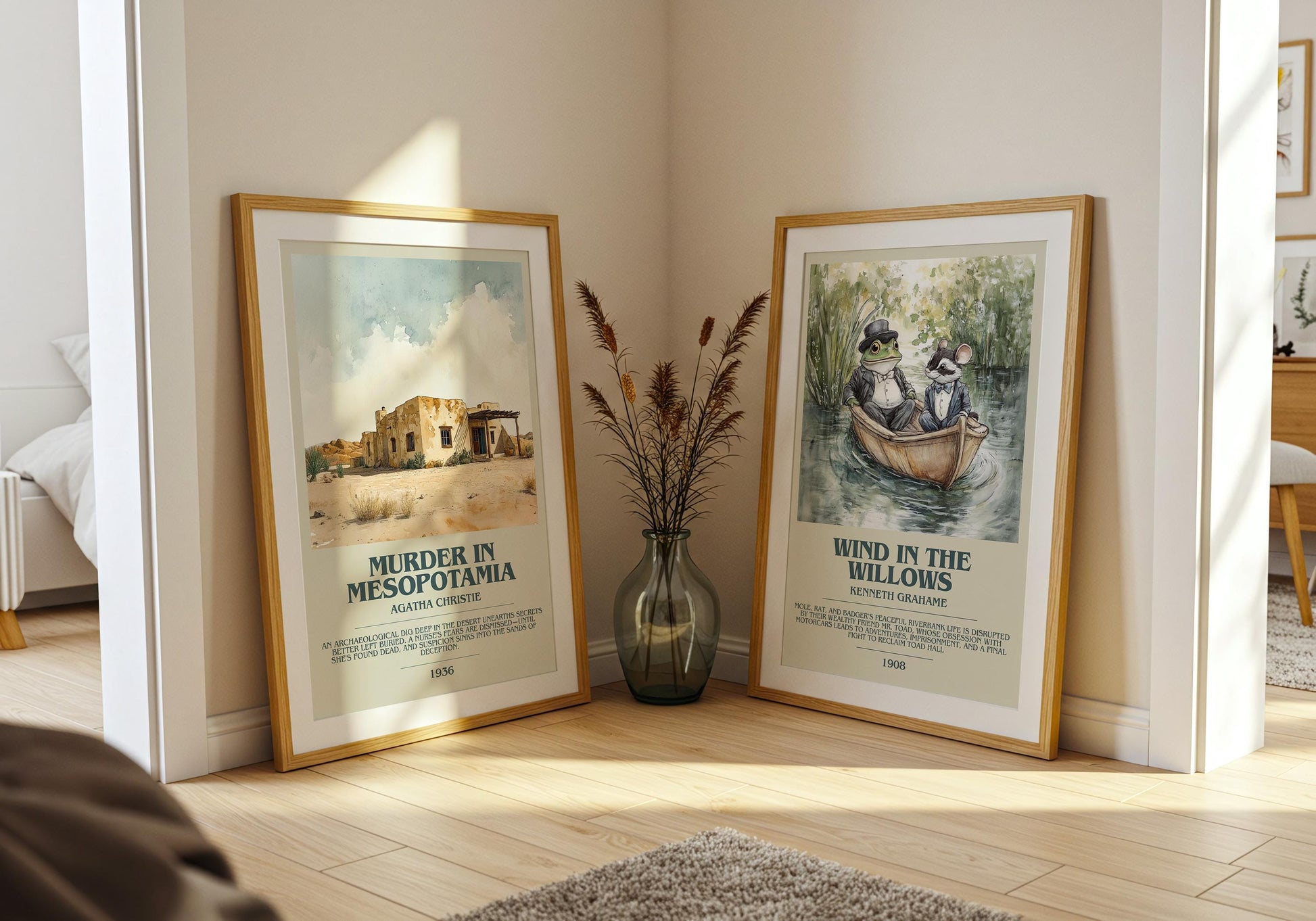Muder In Mesopotamia by Agatha Christie Descriptive Poster Print. Free Delivery Wall Art Author & Blurb Book Artwork Novel Modern Gift