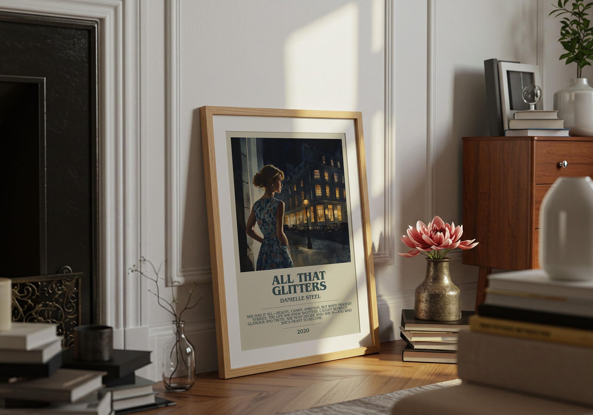 All That Glitters by Danielle Steel Descriptive Poster Print. Free Delivery Wall Art Author & Blurb Book Artwork Novel Modern Gift