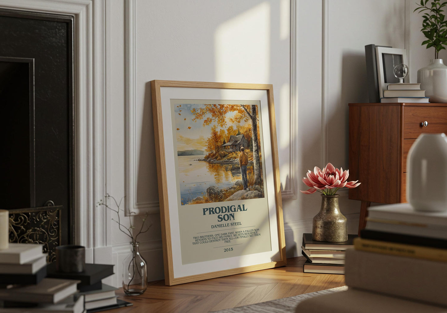 Prodigal Son by Danielle Steel Descriptive Poster Print. Free Delivery Wall Art Author & Blurb Book Artwork Novel Modern Gift