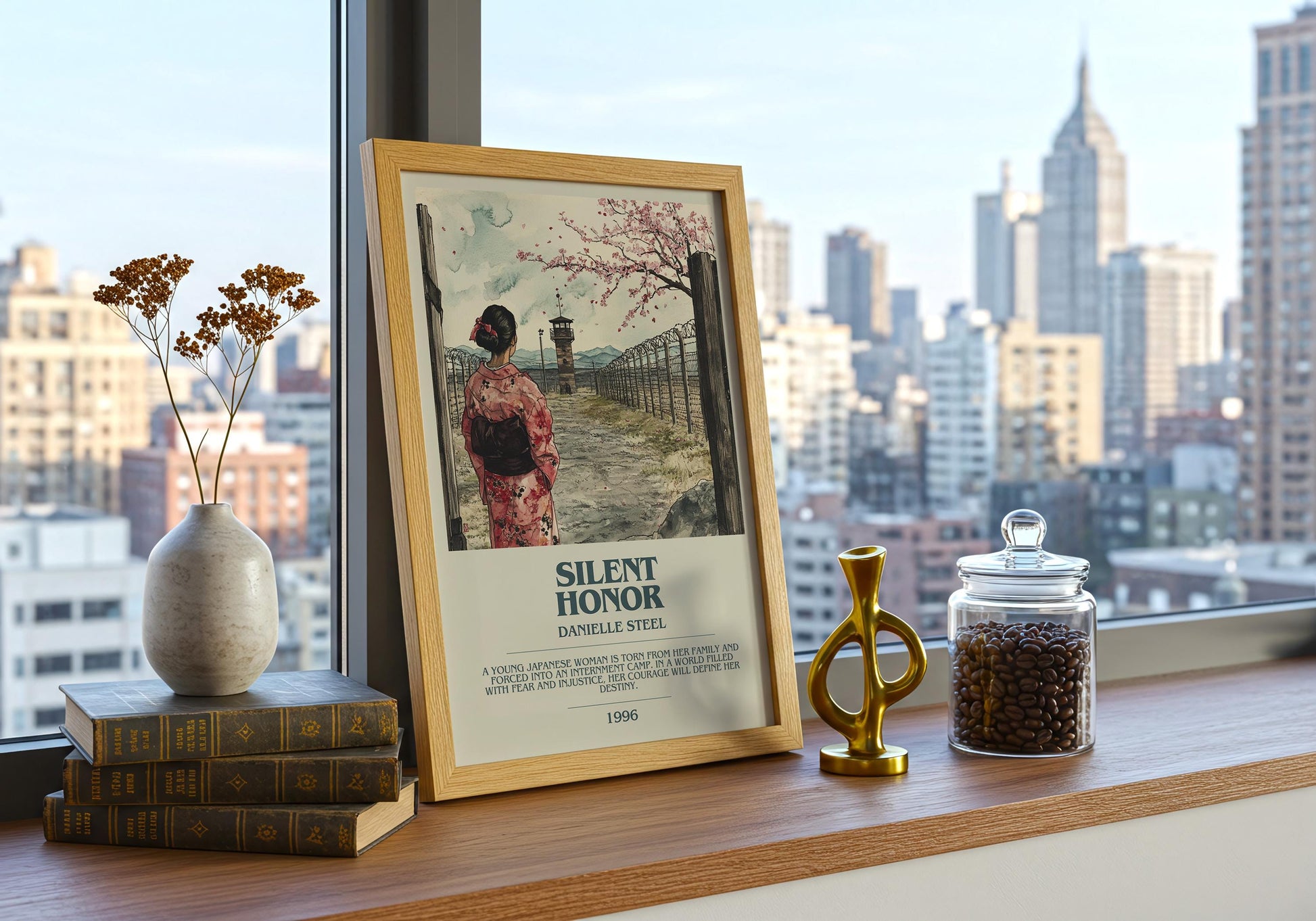 Silent Honor by Danielle Steel Descriptive Poster Print. Free Delivery Wall Art Author & Blurb Book Artwork Novel Modern Gift