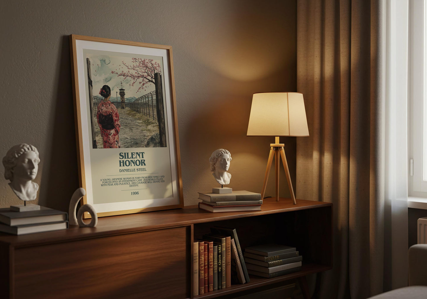 Silent Honor by Danielle Steel Descriptive Poster Print. Free Delivery Wall Art Author & Blurb Book Artwork Novel Modern Gift