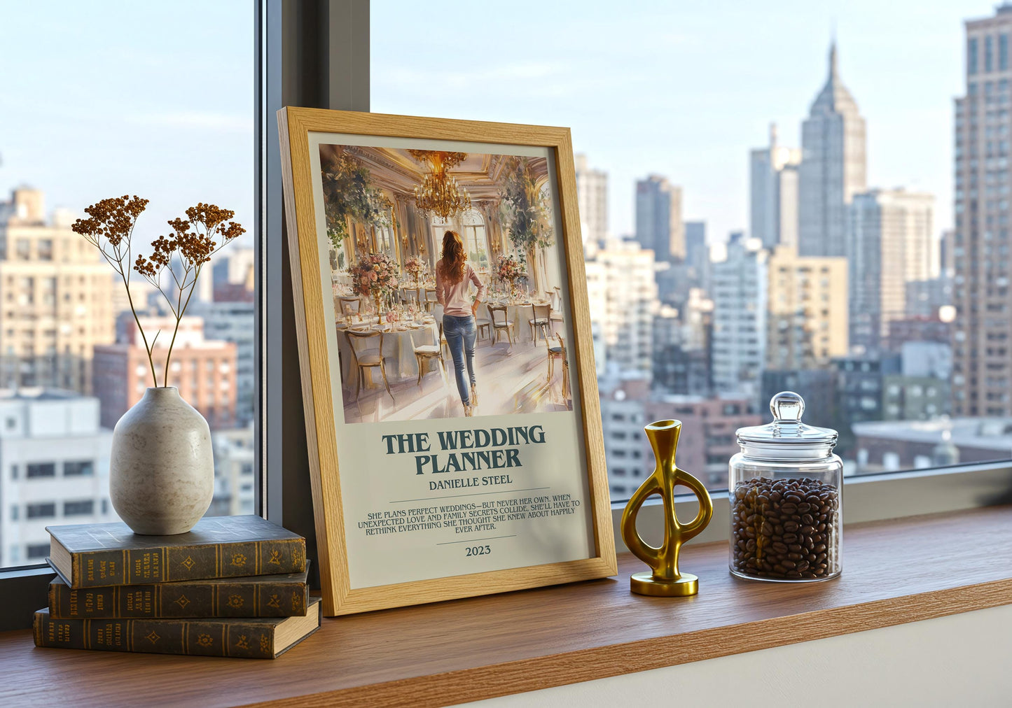 The Wedding Planner by Danielle Steel Descriptive Poster Print. Free Delivery Wall Art Author & Blurb Book Artwork Novel Modern Gift