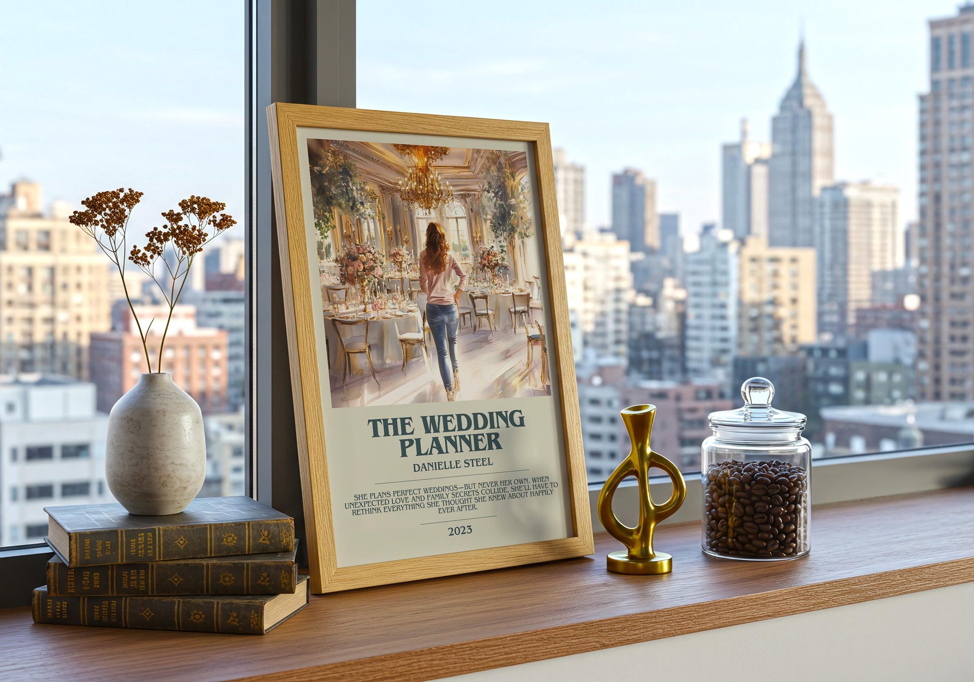 The Wedding Planner by Danielle Steel Descriptive Poster Print. Free Delivery Wall Art Author & Blurb Book Artwork Novel Modern Gift