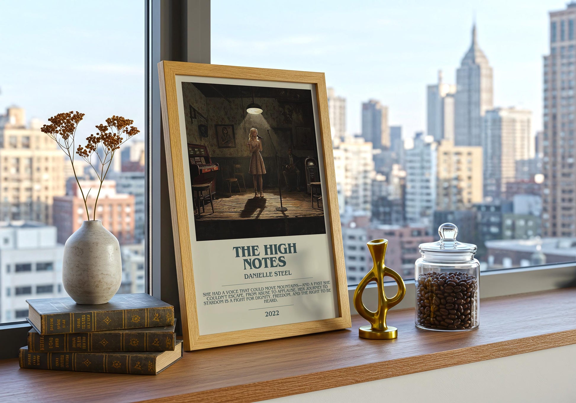 The High Notes by Danielle Steel Descriptive Poster Print. Free Delivery Wall Art Author & Blurb Book Artwork Novel Modern Gift