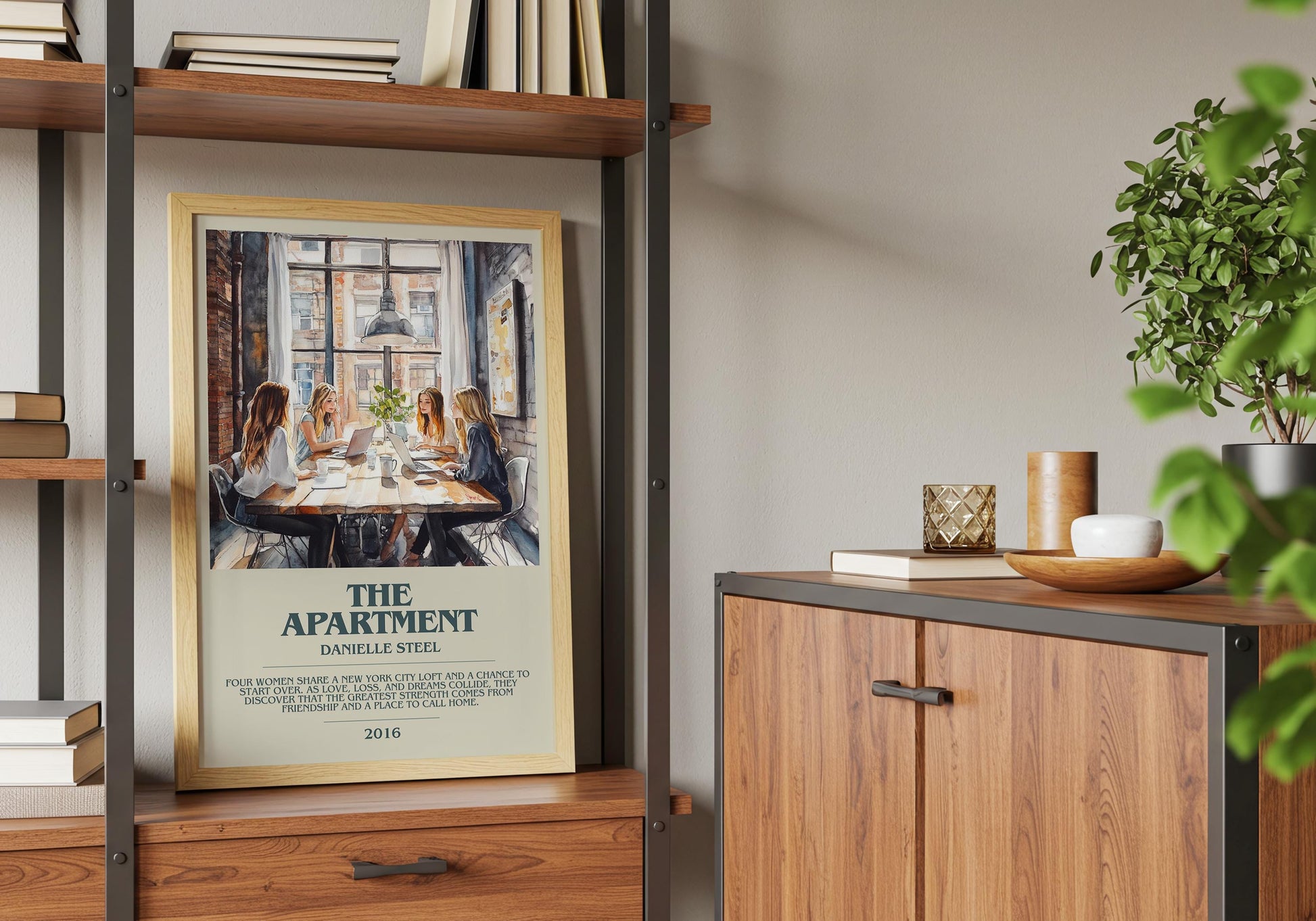 The Apartment by Danielle Steel Descriptive Poster Print. Free Delivery Wall Art Author & Blurb Book Artwork Novel Modern Gift