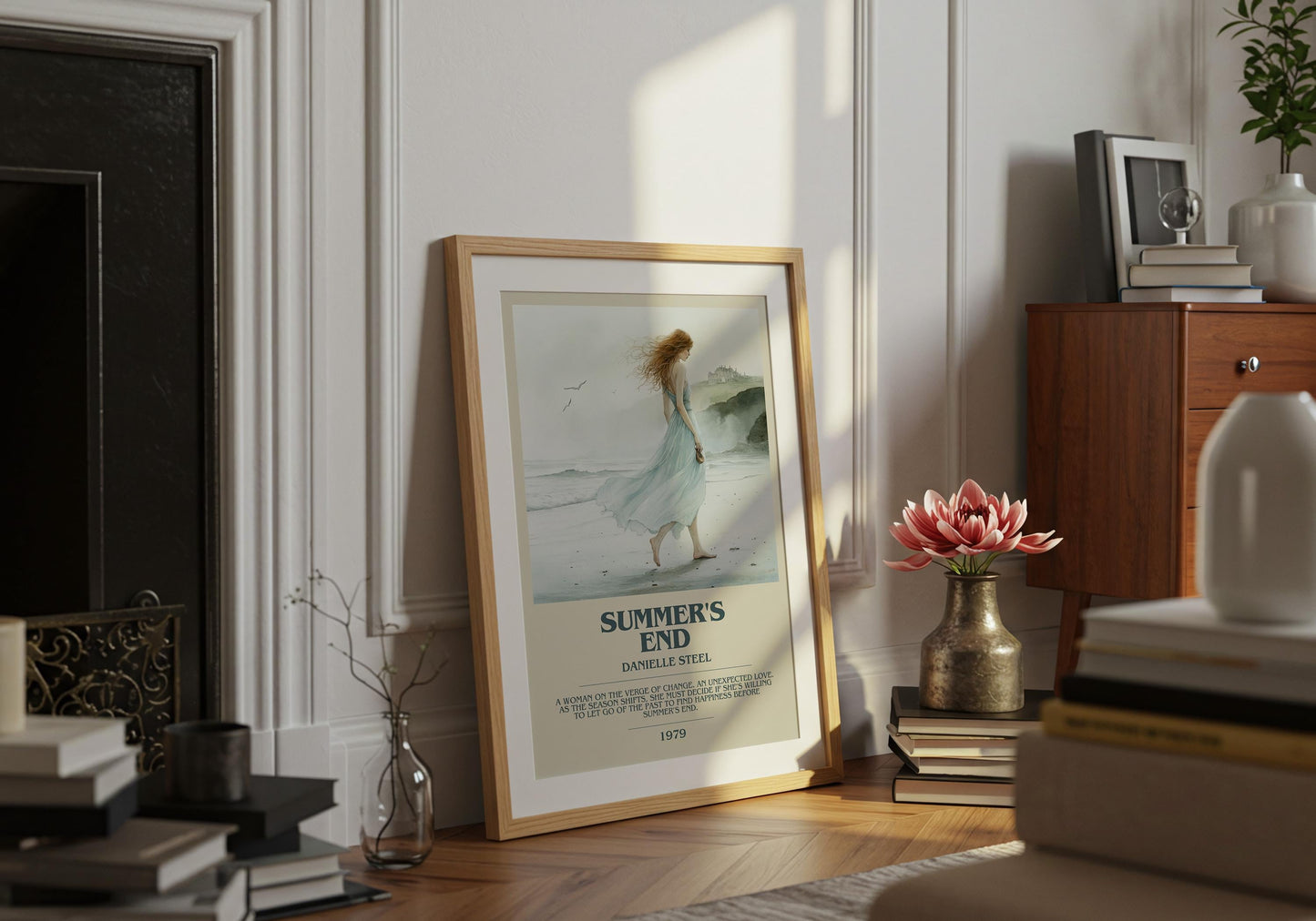 Summer's End by Danielle Steel Descriptive Poster Print. Free Delivery Wall Art Author & Blurb Book Artwork Novel Modern Gift