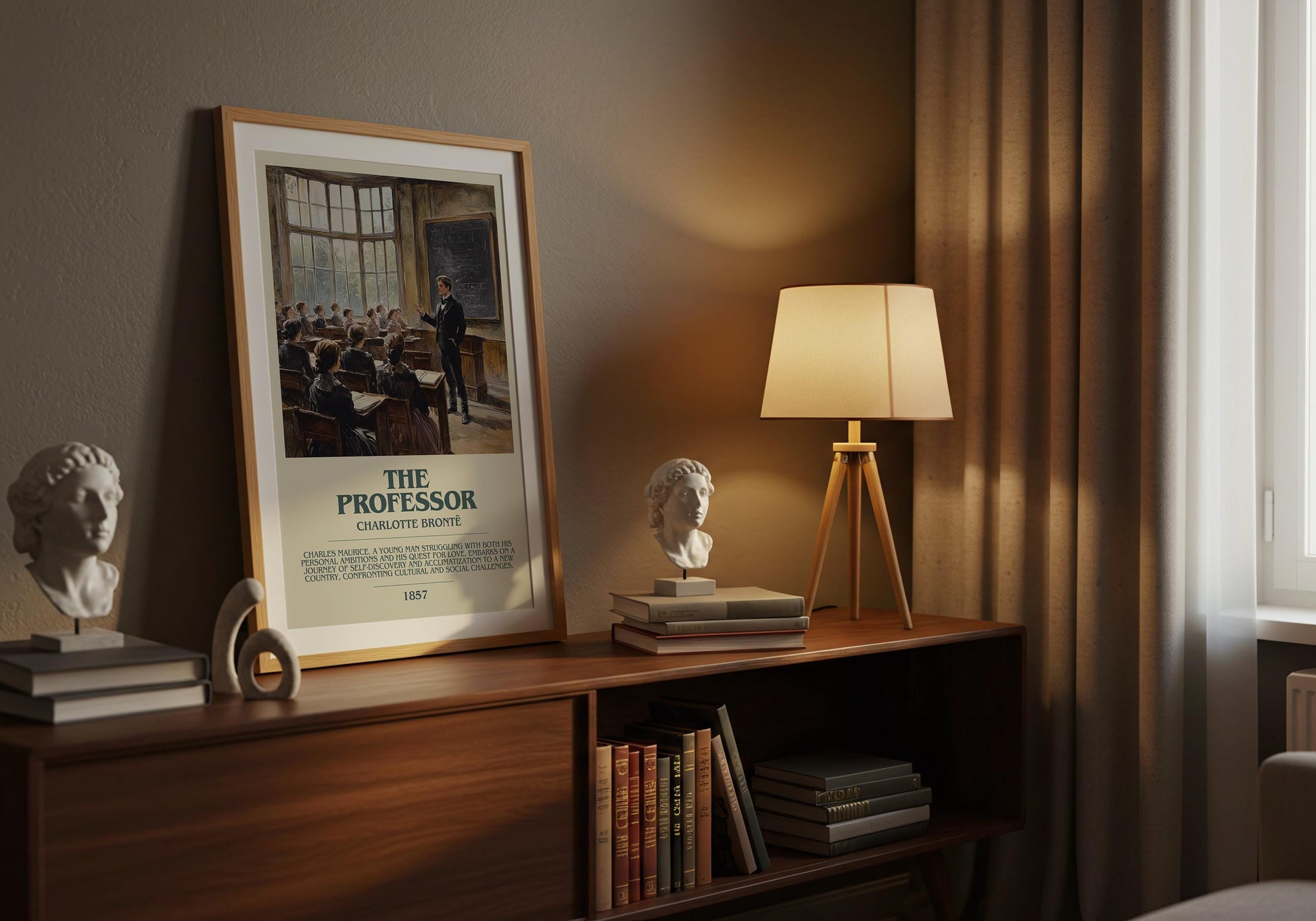 The Professor by Charlotte Bronte | Descriptive Book Poster | Modern