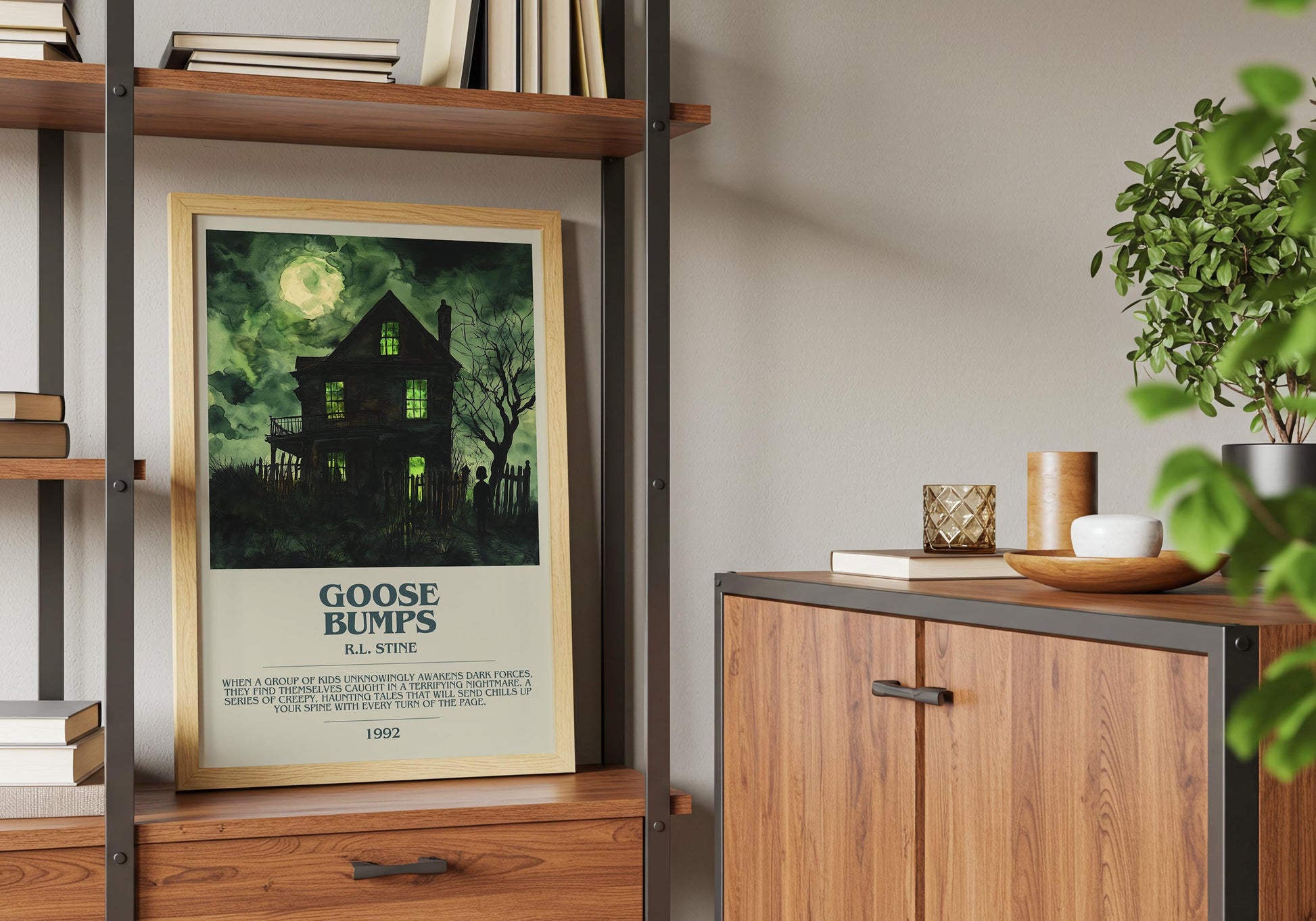 Goosebumps by R.L. Stine Descriptive Poster Print. Free Delivery Wall Art Author & Blurb Book Artwork Novel Modern Gift