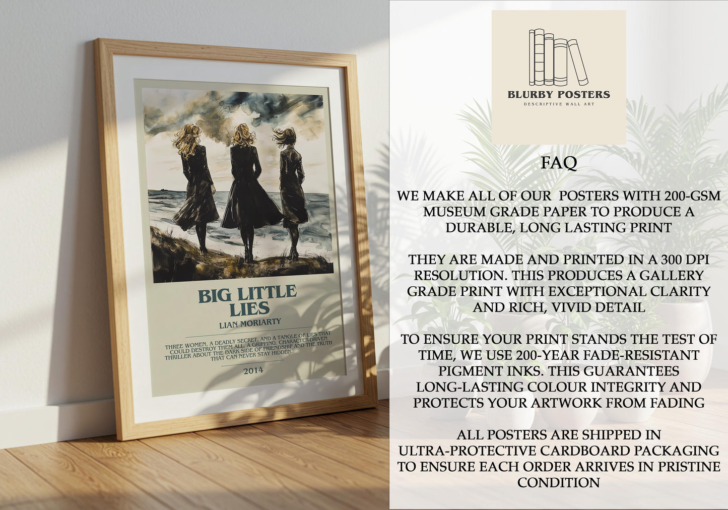 Big Little Lies by Lian Moriarty | Descriptive Book Poster | Modern