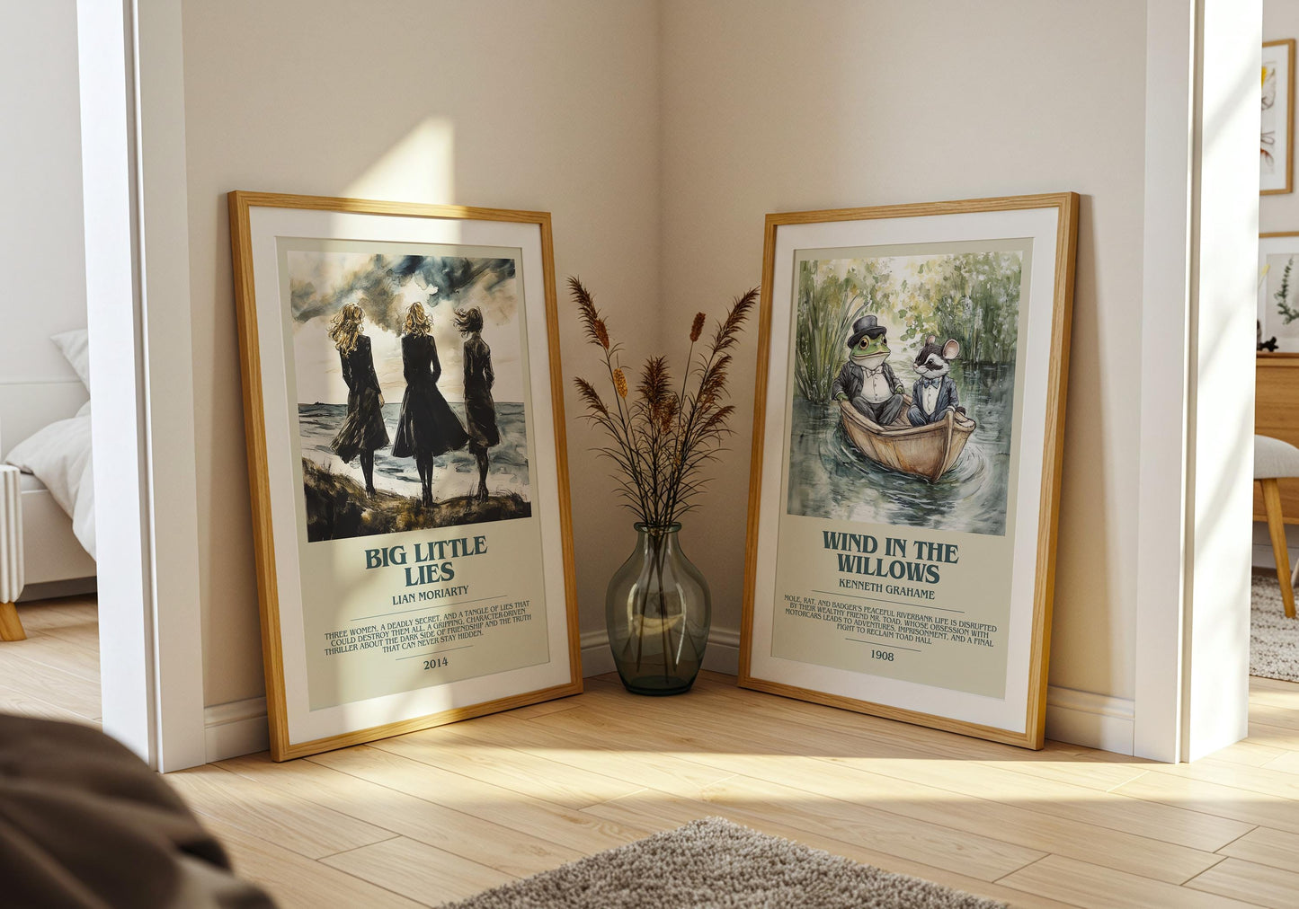 Big Little Lies by Lian Moriarty Descriptive Poster Print. Free Delivery Wall Art Author & Blurb Book Artwork Novel Modern