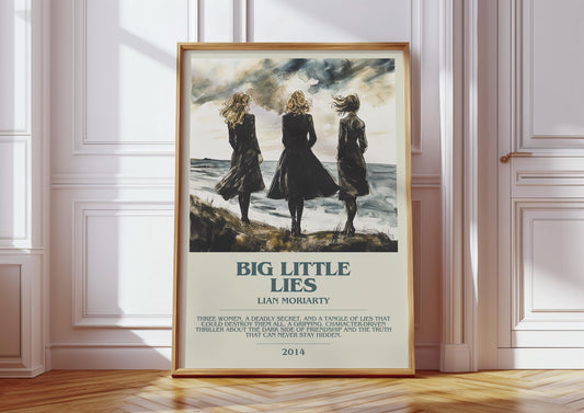 Big Little Lies by Lian Moriarty Descriptive Poster Print. Free Delivery Wall Art Author & Blurb Book Artwork Novel Modern