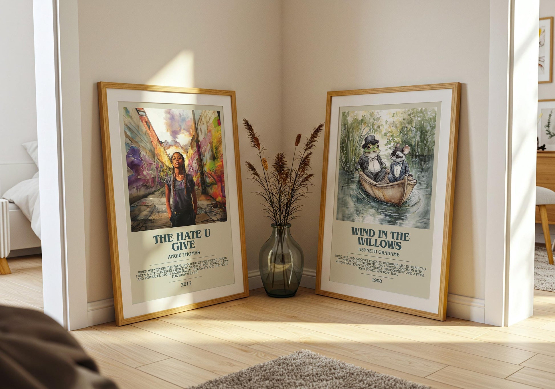 The Hate You Give by Angie Thomas Descriptive Poster Print. Free Delivery Wall Art Author & Blurb Book Artwork Novel Modern