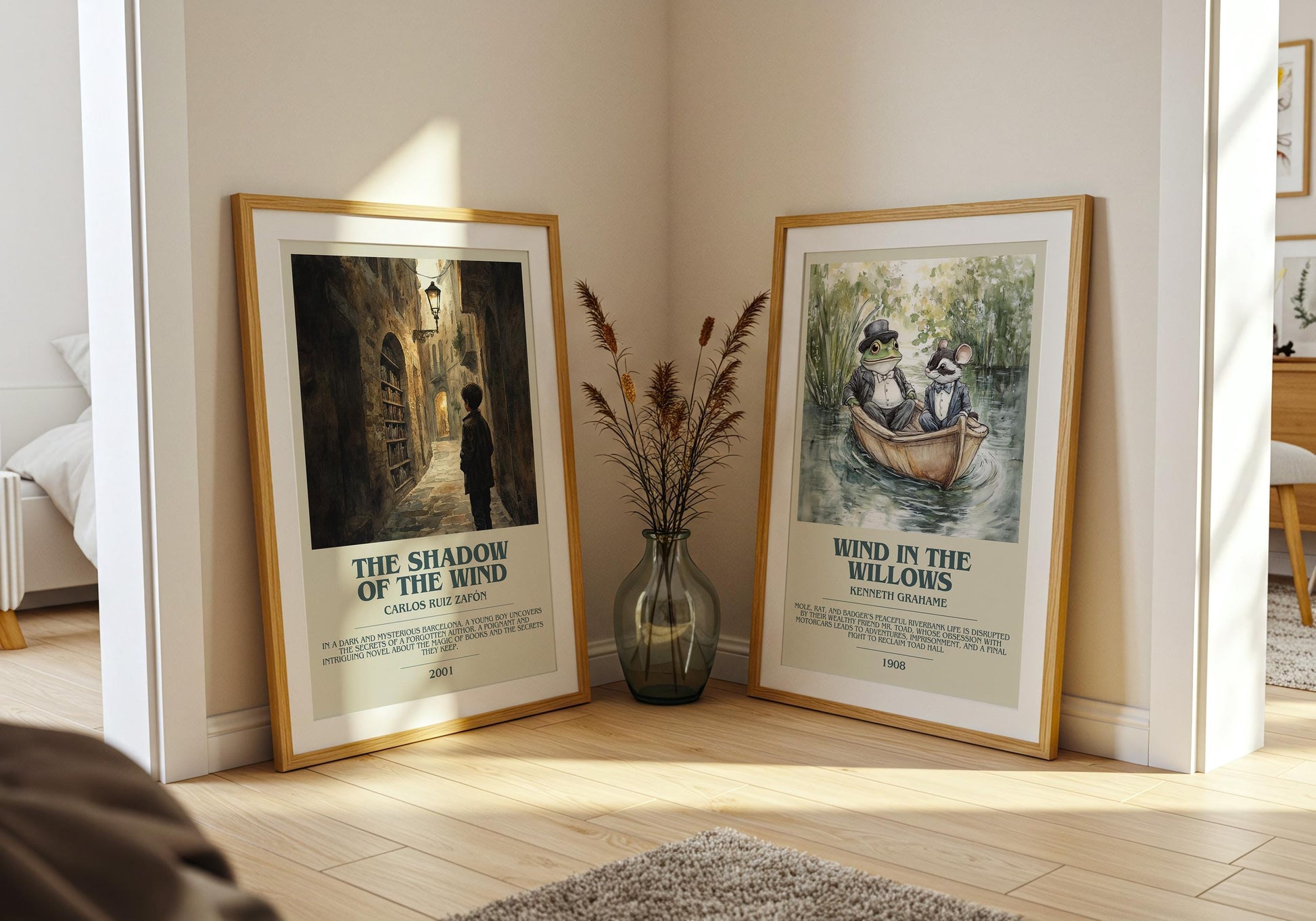 The Shadow Of The Wind by Carlos Ruiz Zafon Descriptive Poster Print. Free Delivery Wall Art Author & Blurb Book Artwork Novel Modern