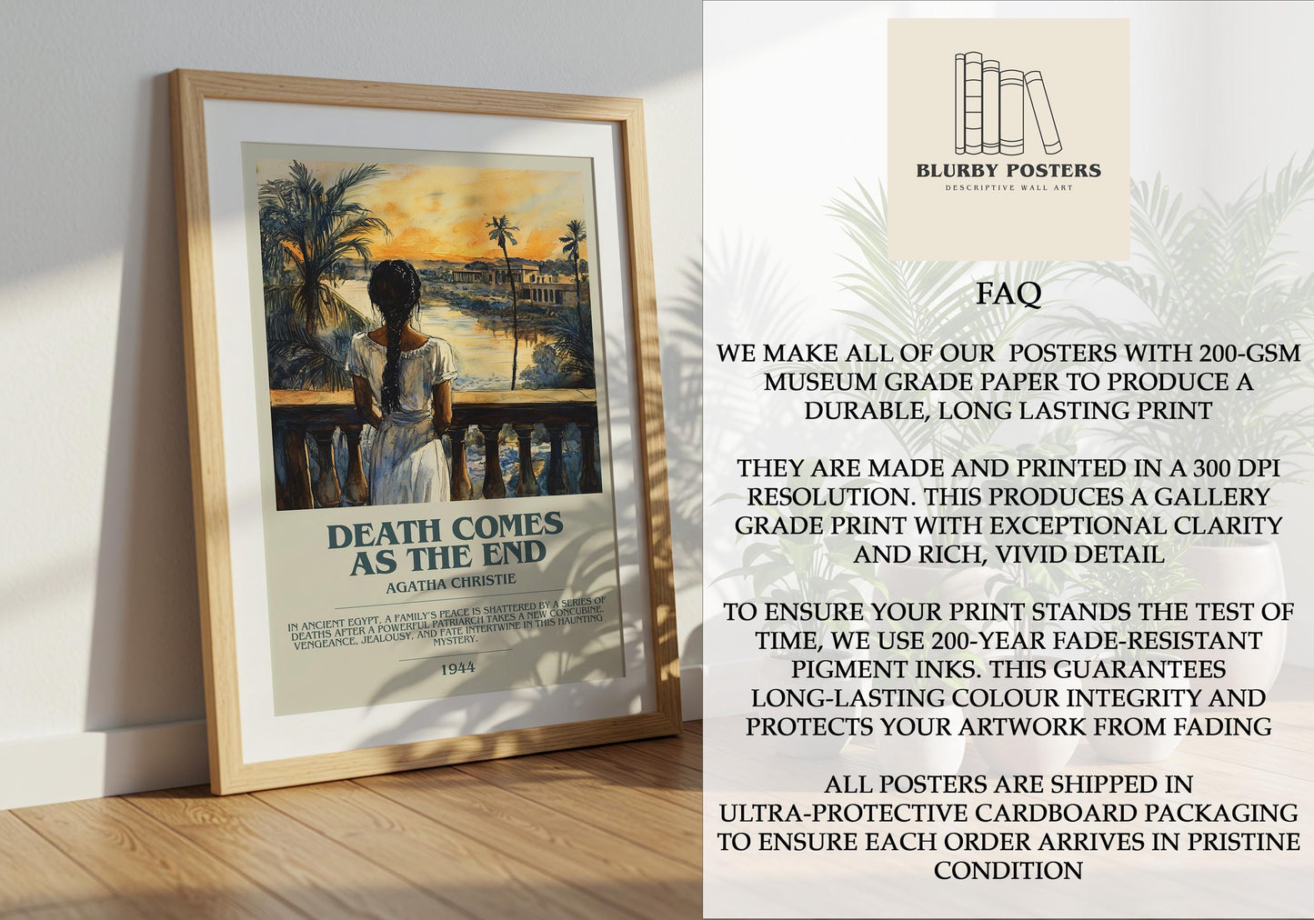 Death Comes As The End by Agatha Christie | Descriptive Book Poster | Modern