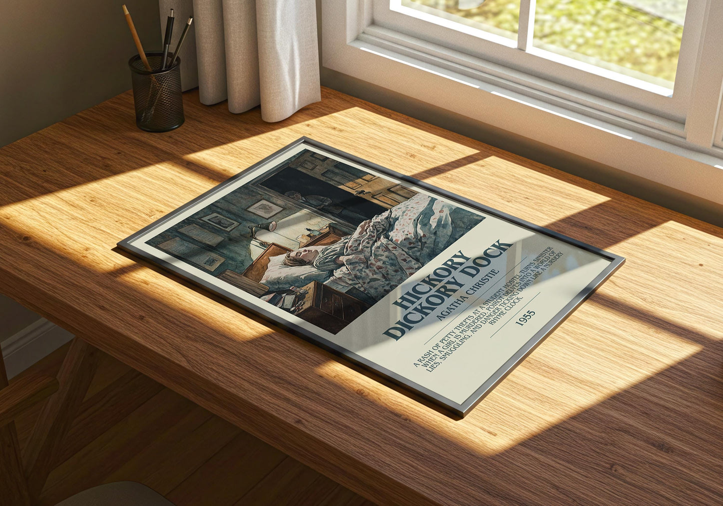 Hickory Dickory Dock by Agatha Christie | Descriptive Book Poster | Modern