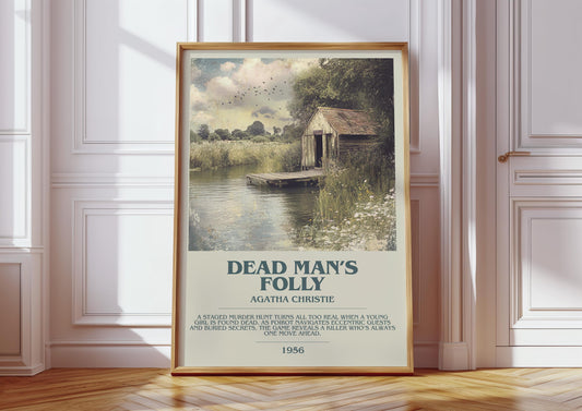 Dead Man's Folly by Agatha Christie Descriptive Poster Print. Free Delivery Wall Art Author & Blurb Book Artwork Novel Gift
