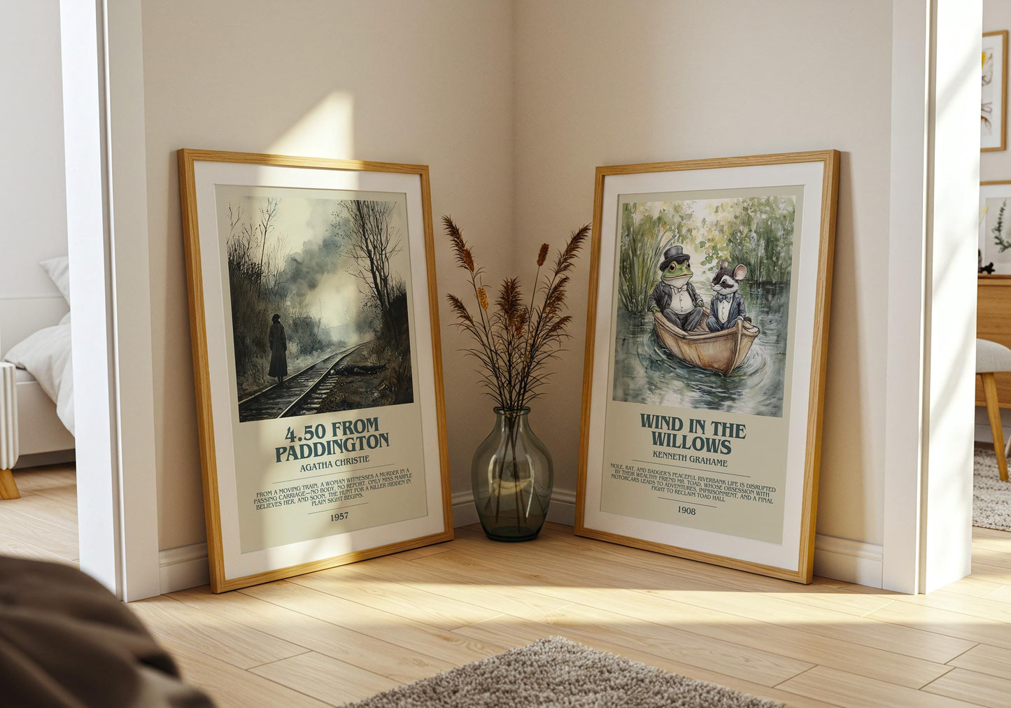 4.50 From Paddington by Agatha Christie Descriptive Poster Print. Free Delivery Wall Art Author & Blurb Book Artwork Novel Gift
