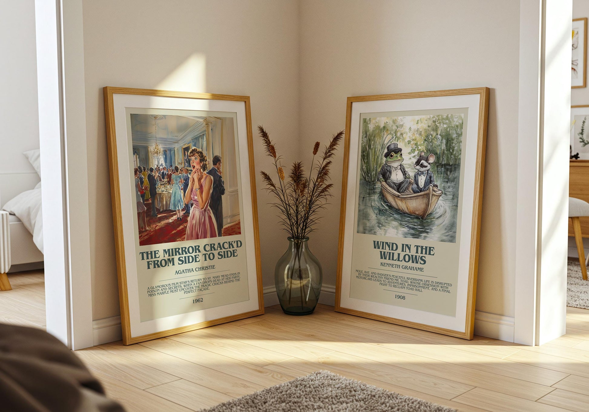The Mirror Crack'd From Side To Side by Agatha Christie Descriptive Poster Print. Free Delivery Wall Art Author & Blurb Book Artwork Novel