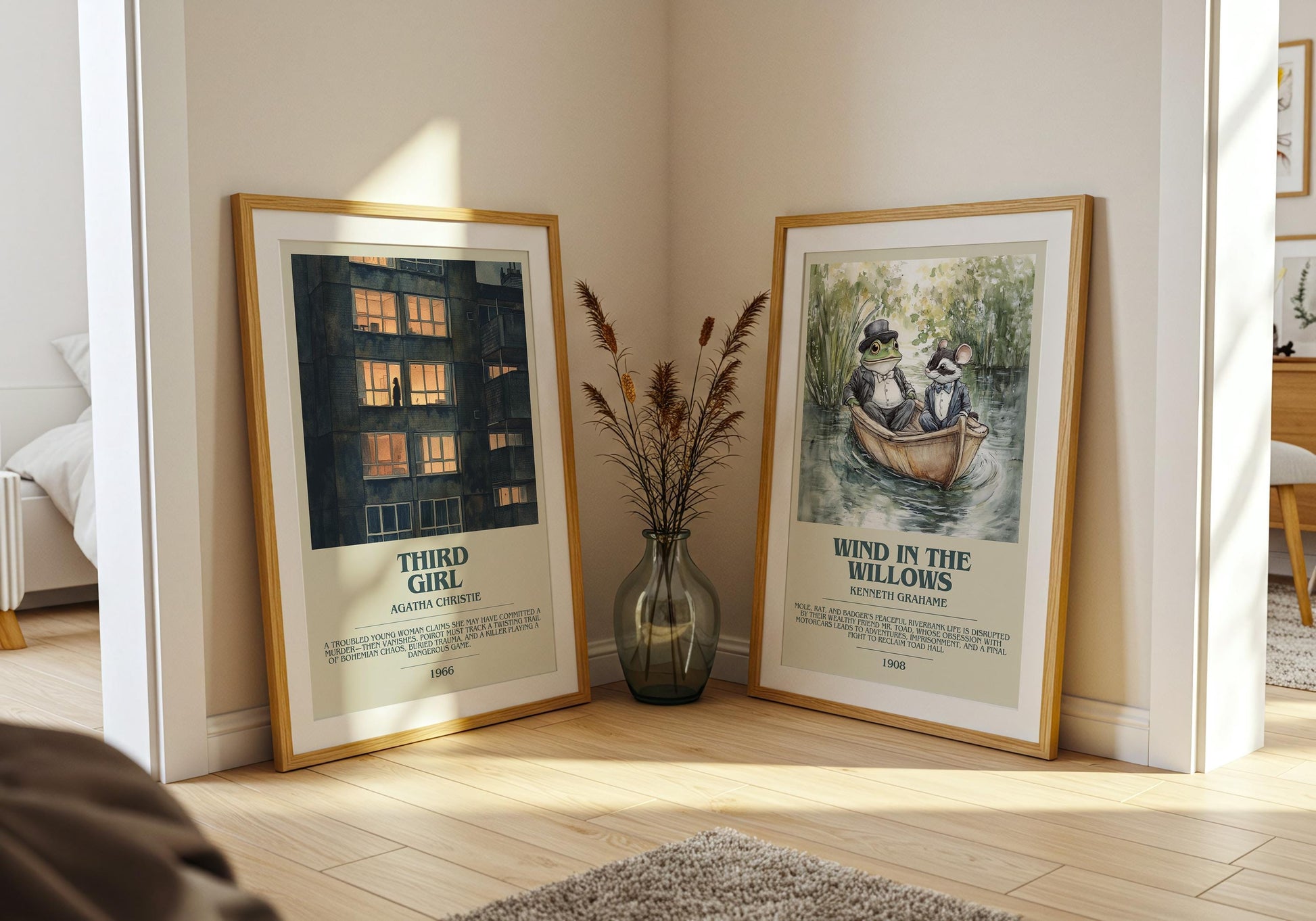 Third Girl by Agatha Christie Descriptive Poster Print. Free Delivery Wall Art Author & Blurb Book Artwork Novel