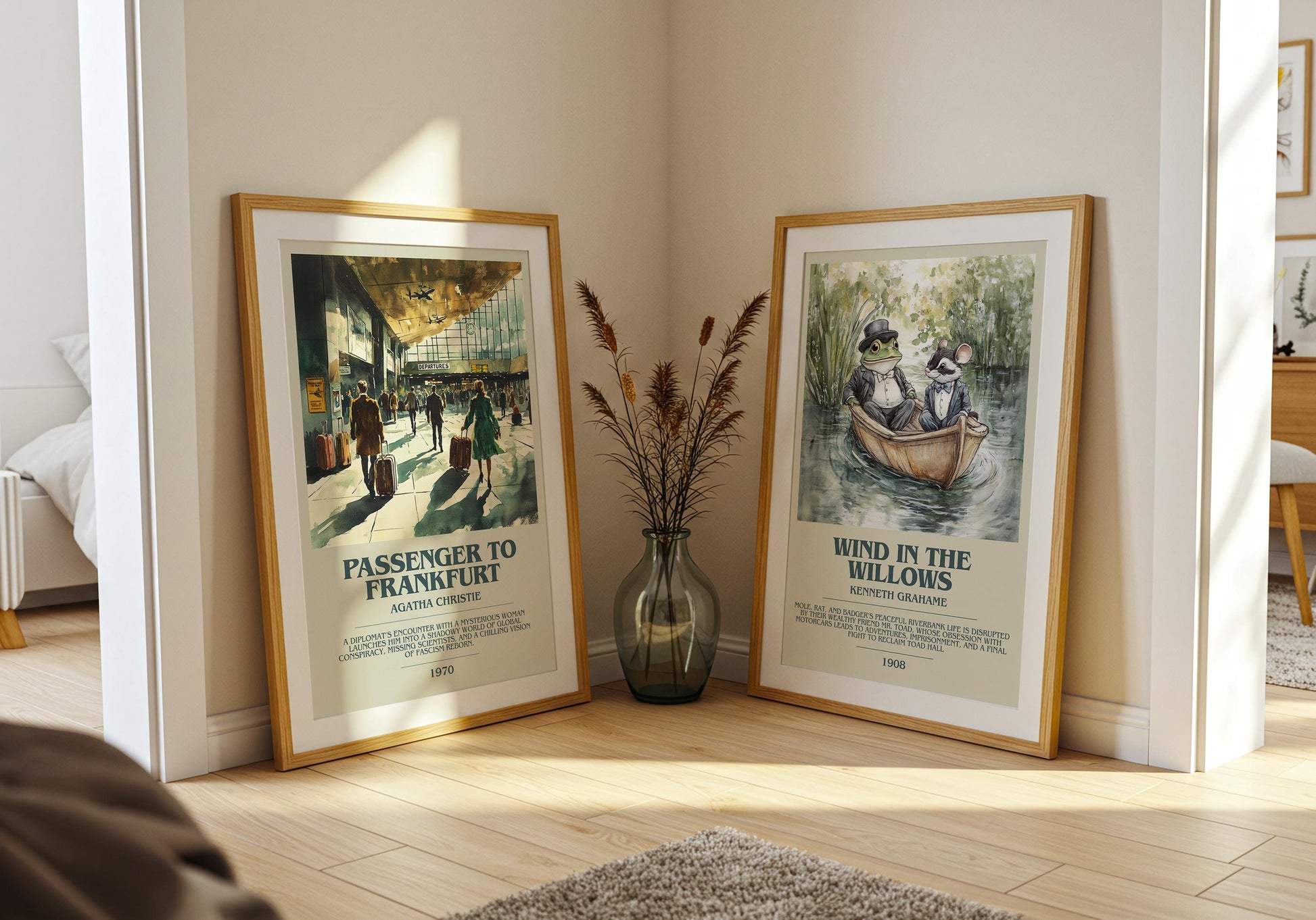 Passenger To Frankfurt by Agatha Christie Descriptive Poster Print. Free Delivery Wall Art Author & Blurb Book Artwork Novel